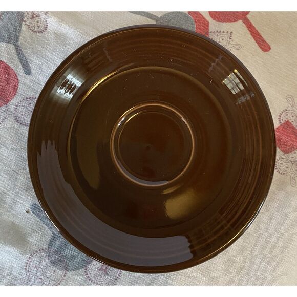 Fiestaware Retired Chocolate Classic Teacup & Saucer - Picture 4 of 5